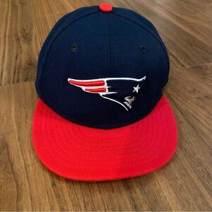 New Era Patriots Youth Snapback Hat Navy Red 9FIFTY NFL Cap